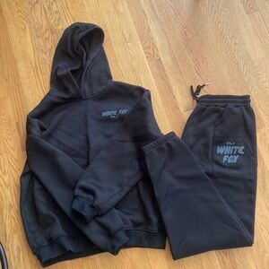 White Fox Boutique Black Hoodie and Sweatpants Set
